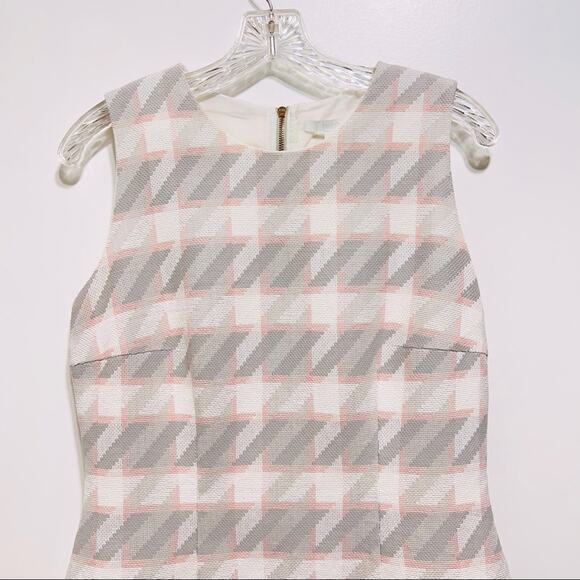 Hugo Boss Diemoni Sleeveless A-line Dress Houndstooth Tweed Pink/Grey Size 8 - Picture 4 of 11